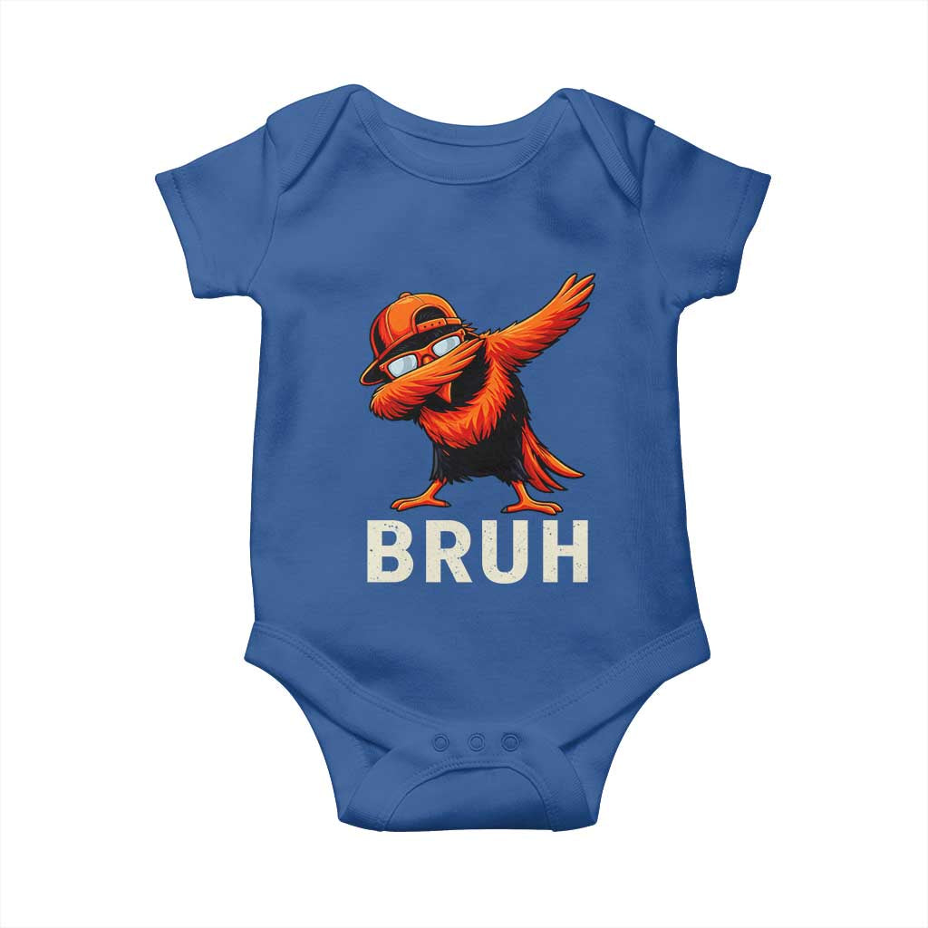 Funny Dabbing Oriole Bird Bruh Baby Onesie Cool Game Day Sports Fan