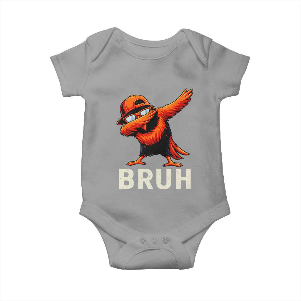 Funny Dabbing Oriole Bird Bruh Baby Onesie Cool Game Day Sports Fan