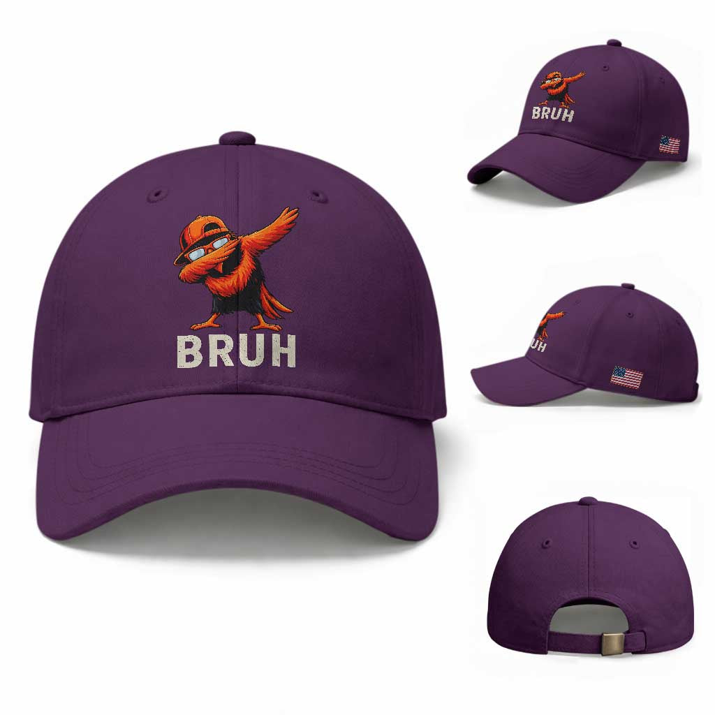 Funny Dabbing Oriole Bird Bruh Baseball Cap Cool Game Day Sports Fan