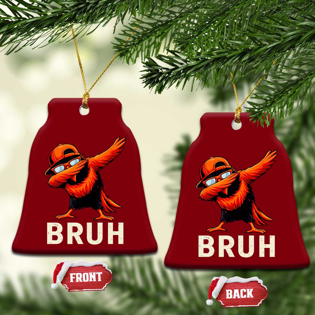 Funny Dabbing Oriole Bird Bruh Ceramic Ornament Cool Game Day Sports Fan