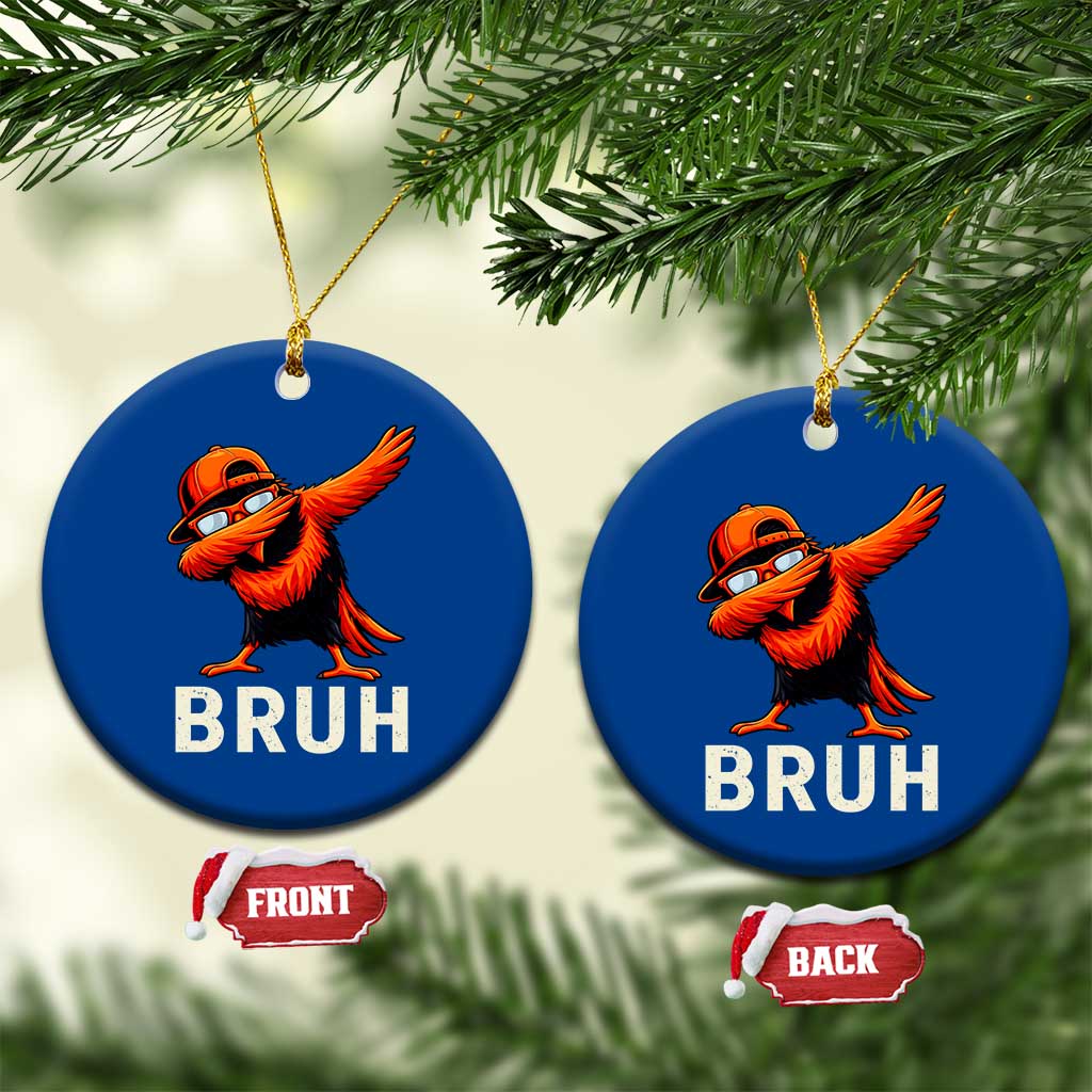 Funny Dabbing Oriole Bird Bruh Ceramic Ornament Cool Game Day Sports Fan