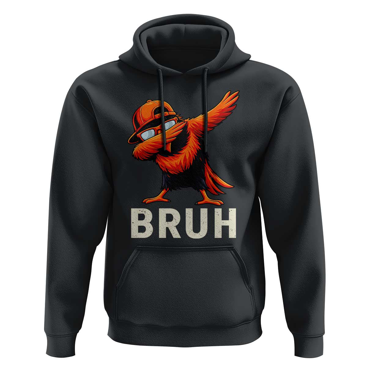 Funny Dabbing Oriole Bird Bruh Hoodie Cool Game Day Sports Fan