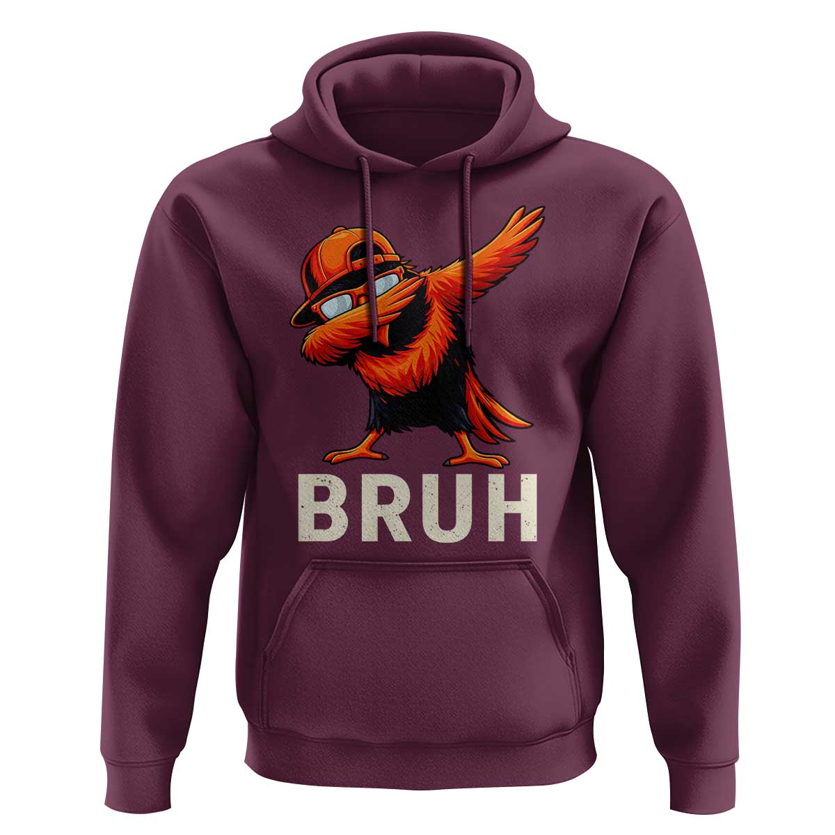Funny Dabbing Oriole Bird Bruh Hoodie Cool Game Day Sports Fan