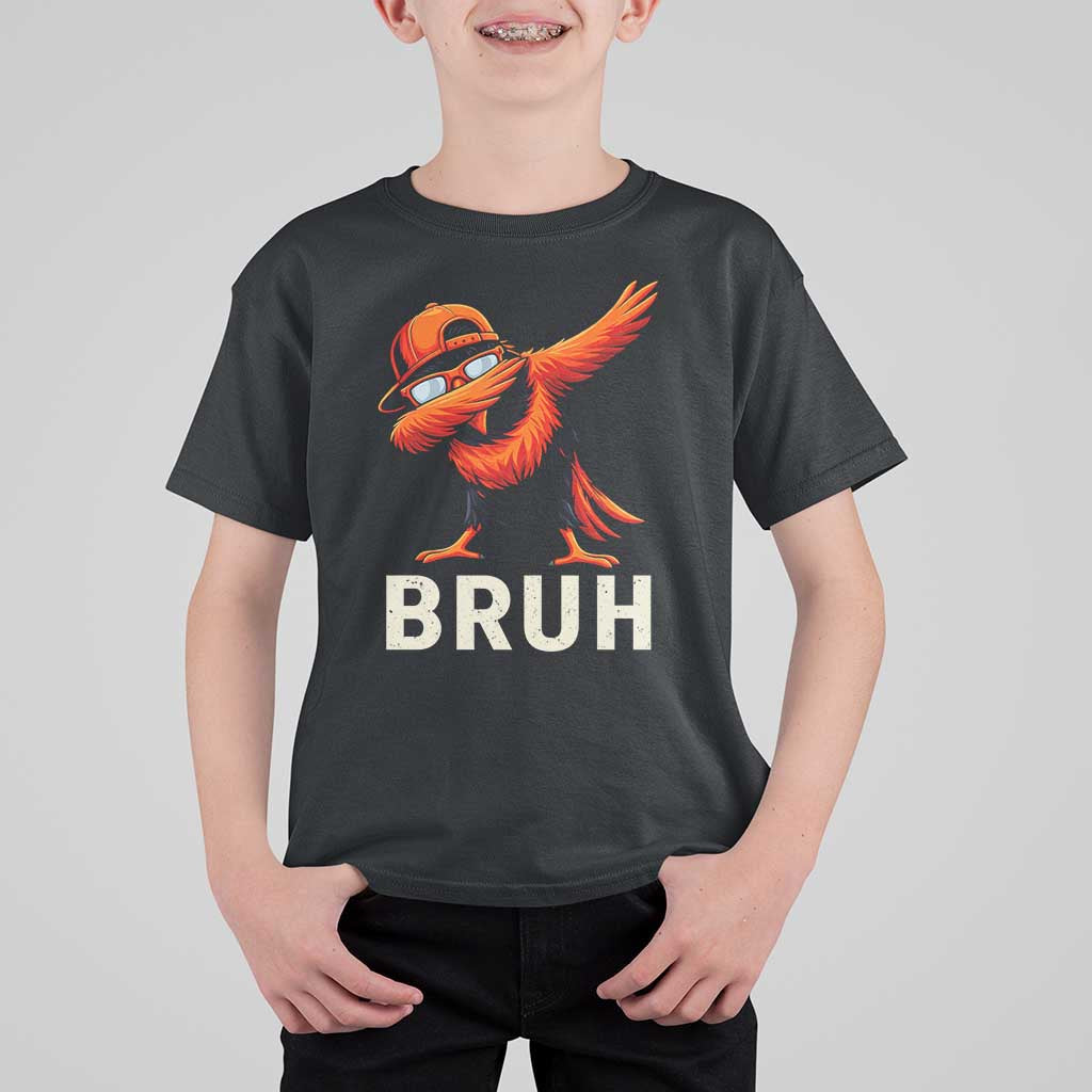 Funny Dabbing Oriole Bird Bruh T Shirt For Kid Cool Game Day Sports Fan