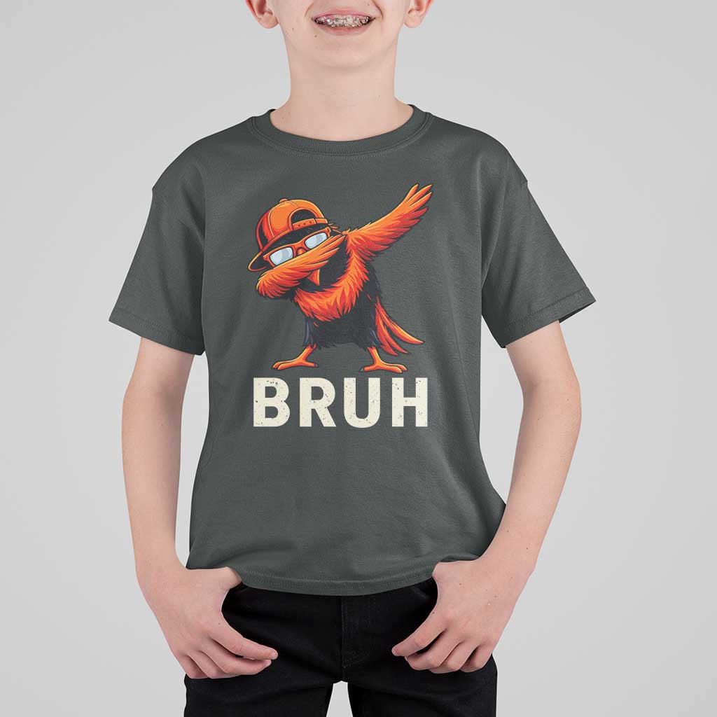 Funny Dabbing Oriole Bird Bruh T Shirt For Kid Cool Game Day Sports Fan