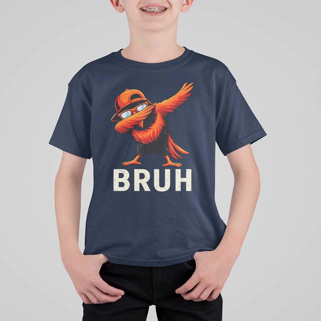 Funny Dabbing Oriole Bird Bruh T Shirt For Kid Cool Game Day Sports Fan