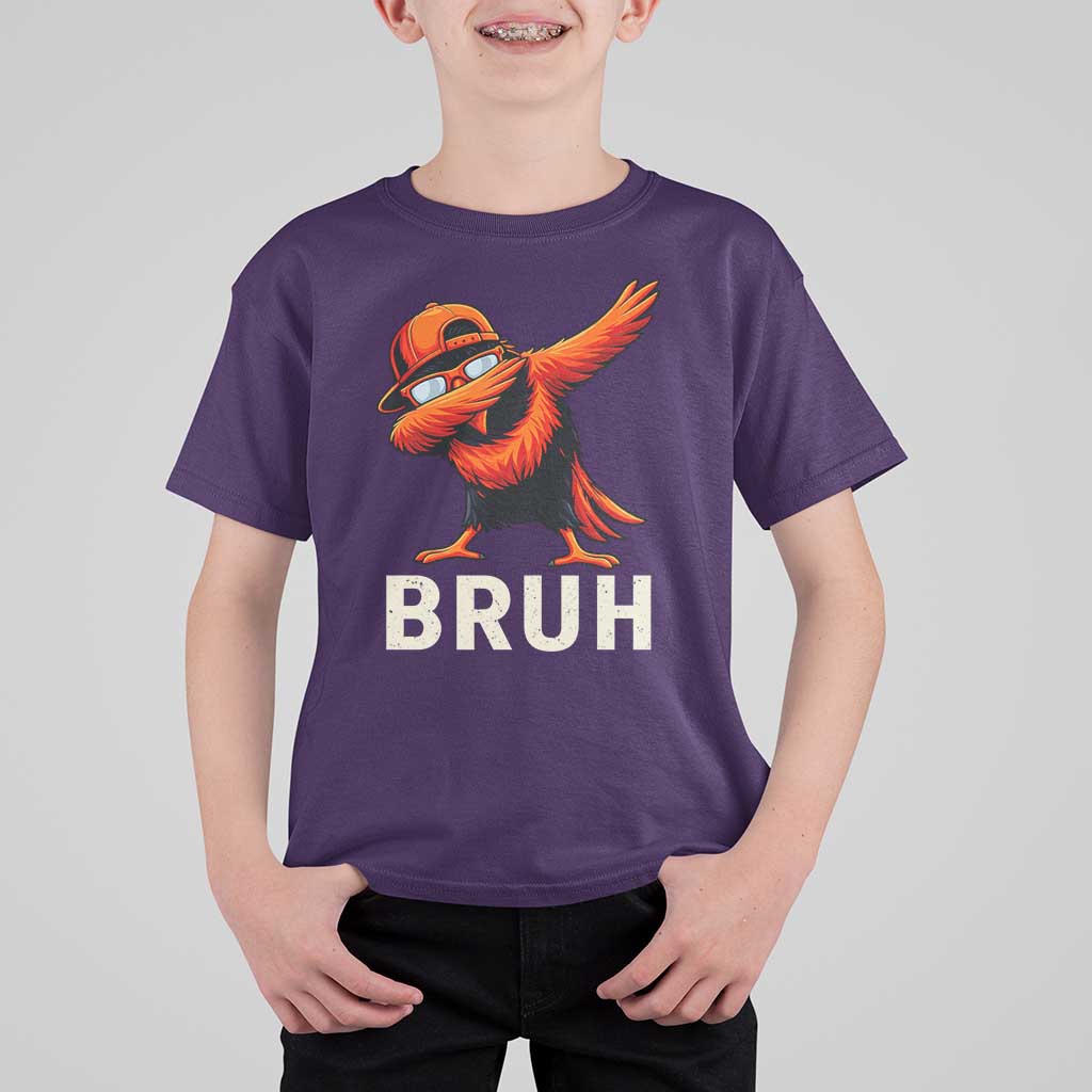 Funny Dabbing Oriole Bird Bruh T Shirt For Kid Cool Game Day Sports Fan