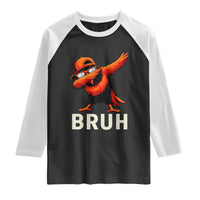 Funny Dabbing Oriole Bird Bruh Raglan Shirt Cool Game Day Sports Fan