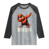 Funny Dabbing Oriole Bird Bruh Raglan Shirt Cool Game Day Sports Fan