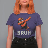 Funny Dabbing Oriole Bird Bruh T Shirt For Women Cool Game Day Sports Fan
