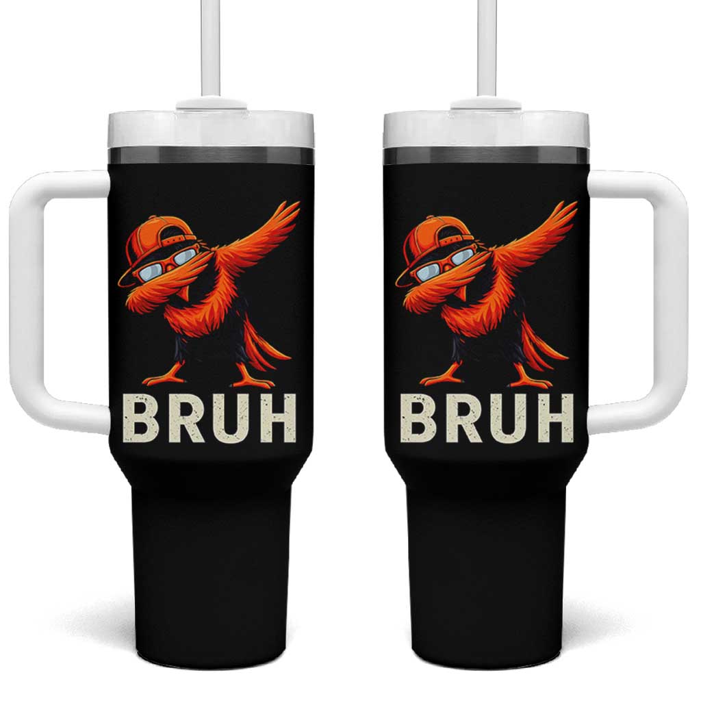Funny Dabbing Oriole Bird Bruh Tumbler With Handle Cool Game Day Sports Fan
