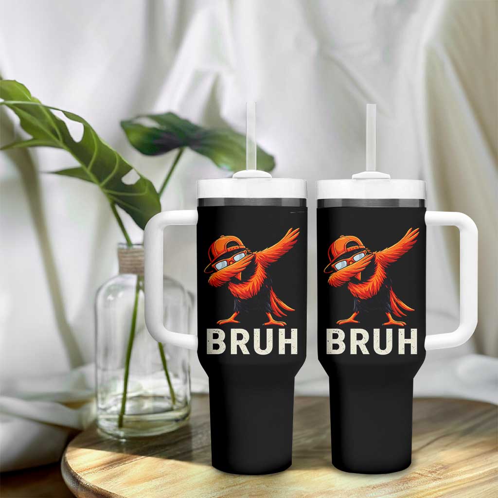 Funny Dabbing Oriole Bird Bruh Tumbler With Handle Cool Game Day Sports Fan