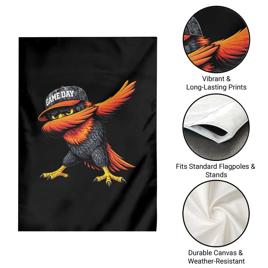 Fierce Oriole Spirit Graphic Garden Flag Cool Game Day Sports Fan