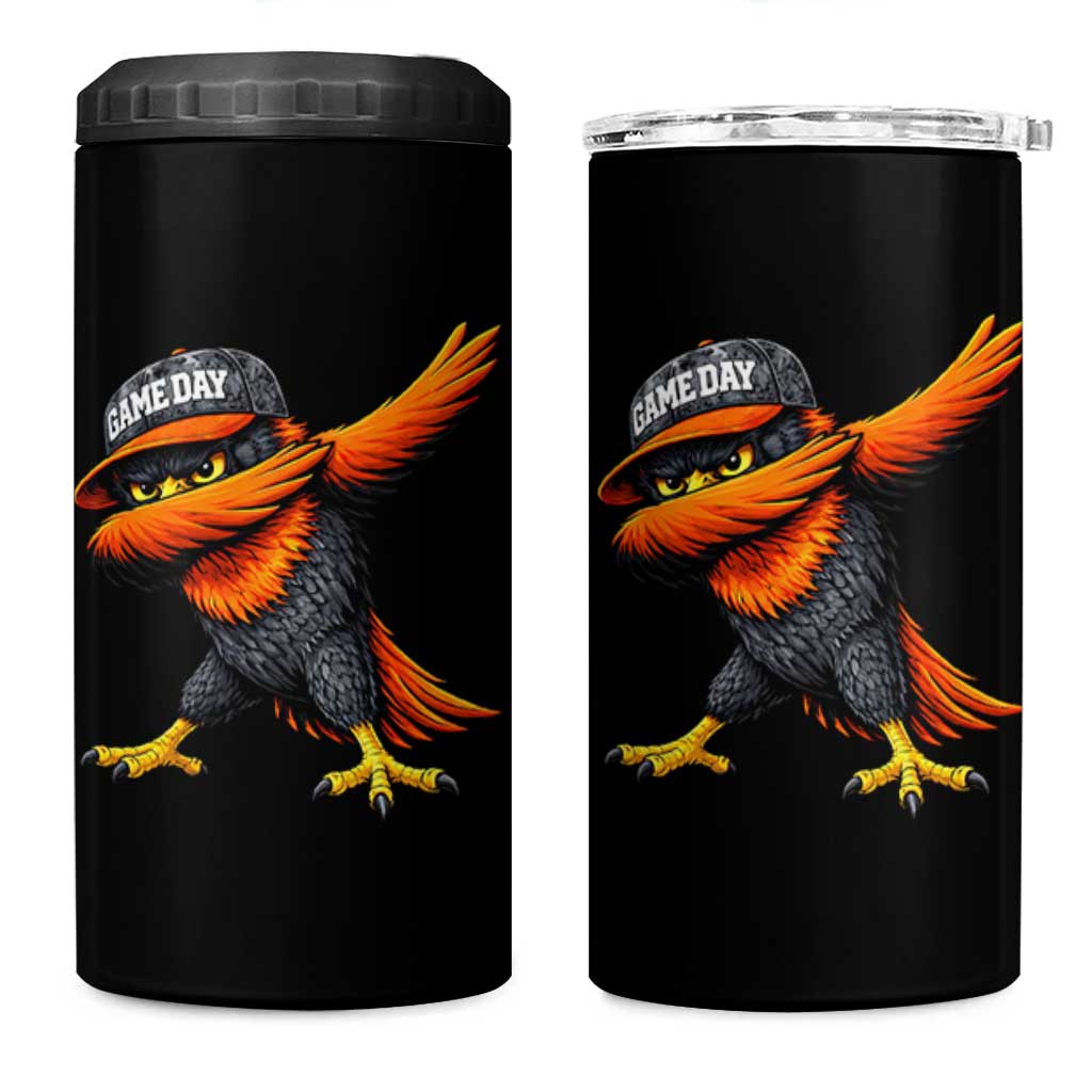 Fierce Oriole Spirit Graphic 4 in 1 Can Cooler Tumbler Cool Game Day Sports Fan