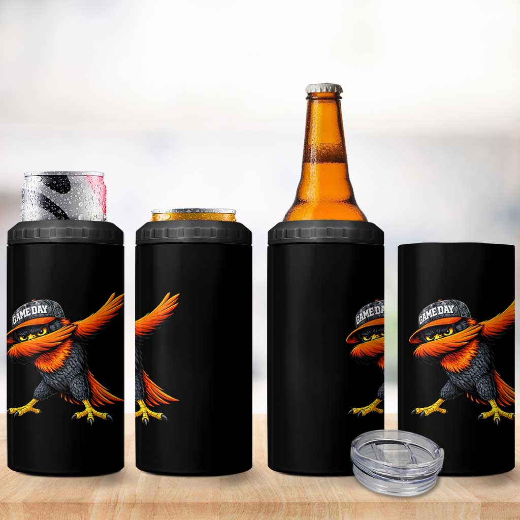 Fierce Oriole Spirit Graphic 4 in 1 Can Cooler Tumbler Cool Game Day Sports Fan