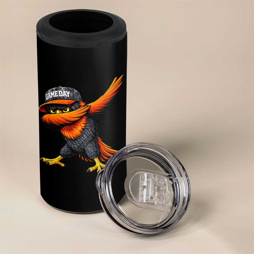 Fierce Oriole Spirit Graphic 4 in 1 Can Cooler Tumbler Cool Game Day Sports Fan