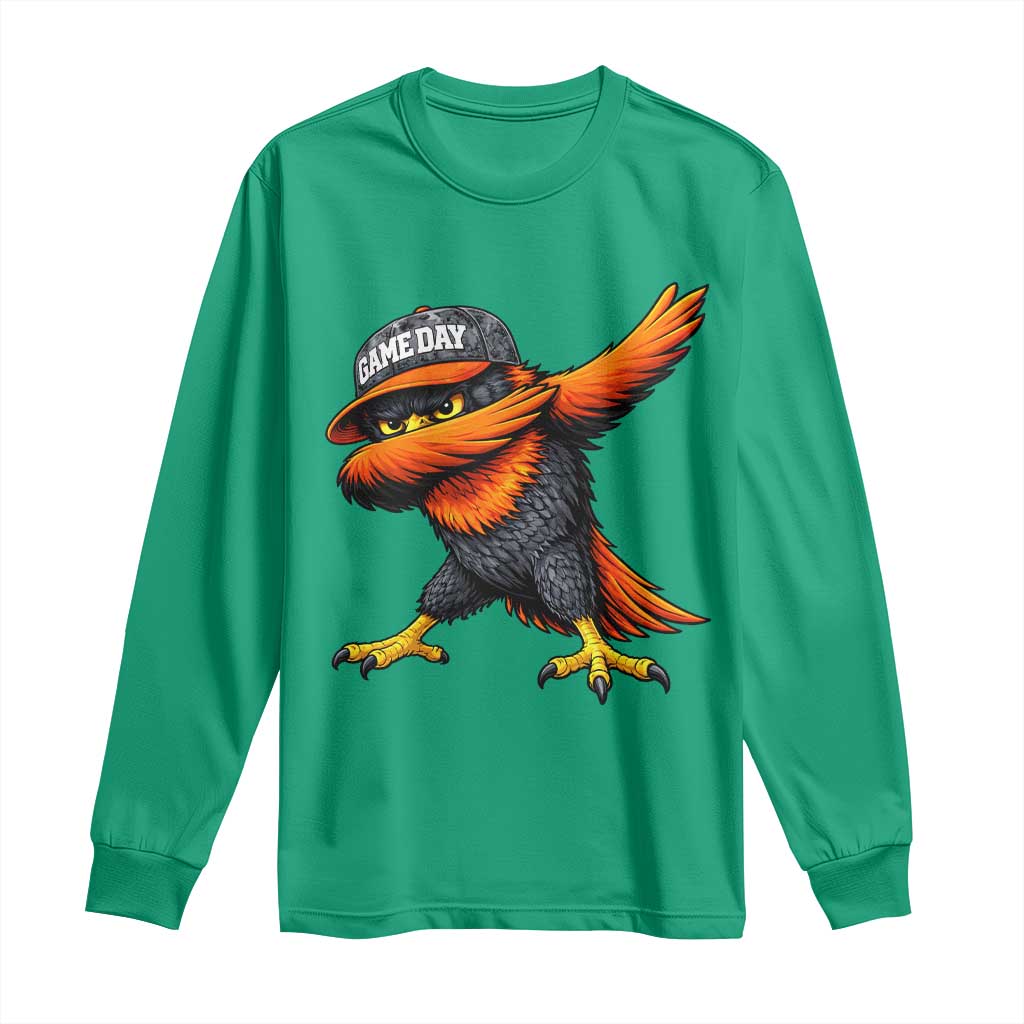 Fierce Oriole Spirit Graphic Long Sleeve Shirt Cool Game Day Sports Fan