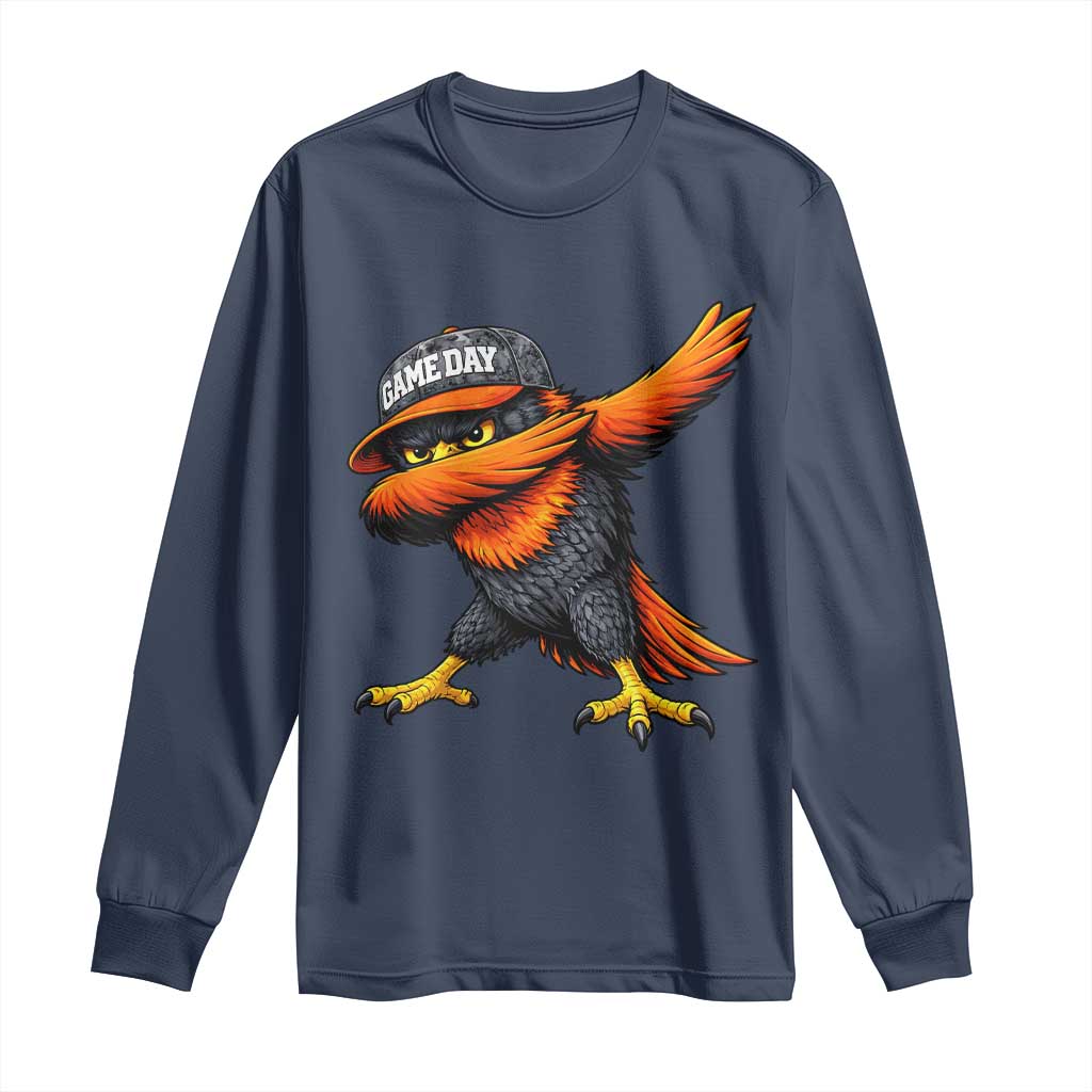Fierce Oriole Spirit Graphic Long Sleeve Shirt Cool Game Day Sports Fan