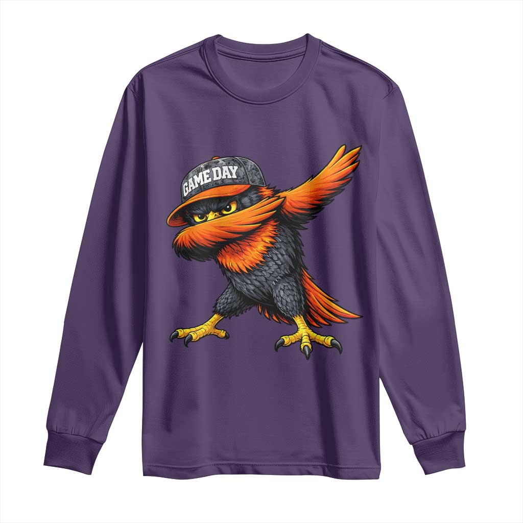 Fierce Oriole Spirit Graphic Long Sleeve Shirt Cool Game Day Sports Fan