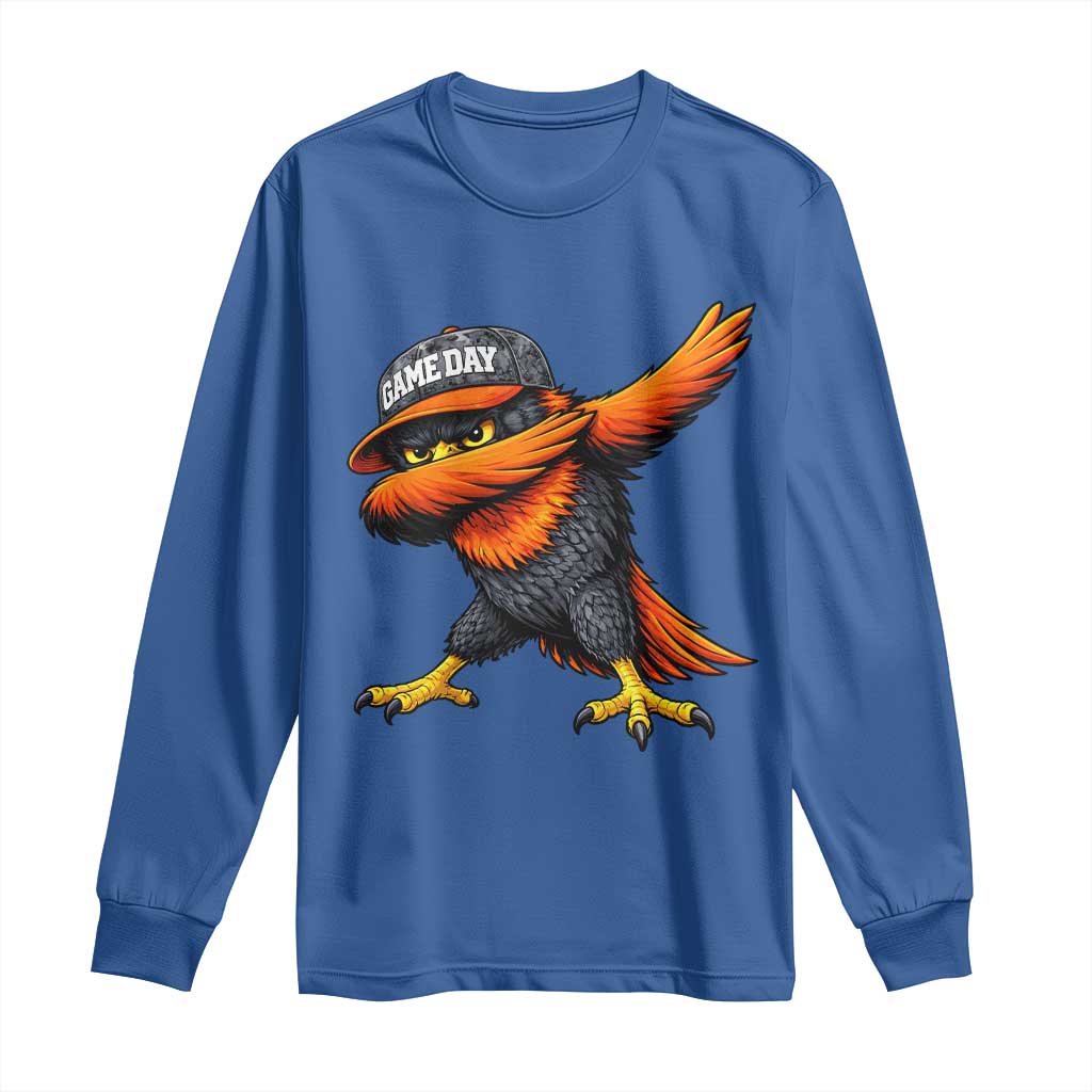 Fierce Oriole Spirit Graphic Long Sleeve Shirt Cool Game Day Sports Fan
