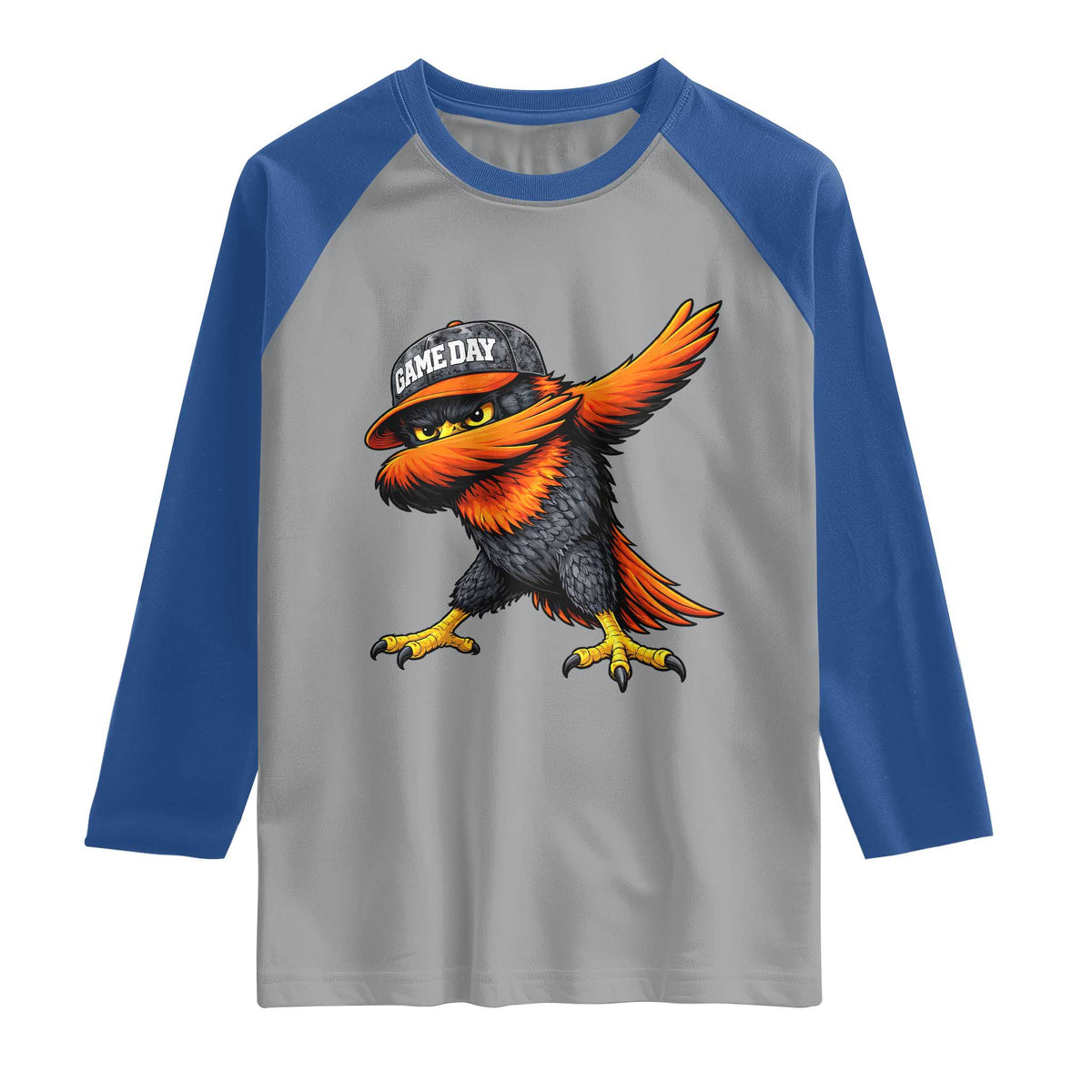 Fierce Oriole Spirit Graphic Raglan Shirt Cool Game Day Sports Fan