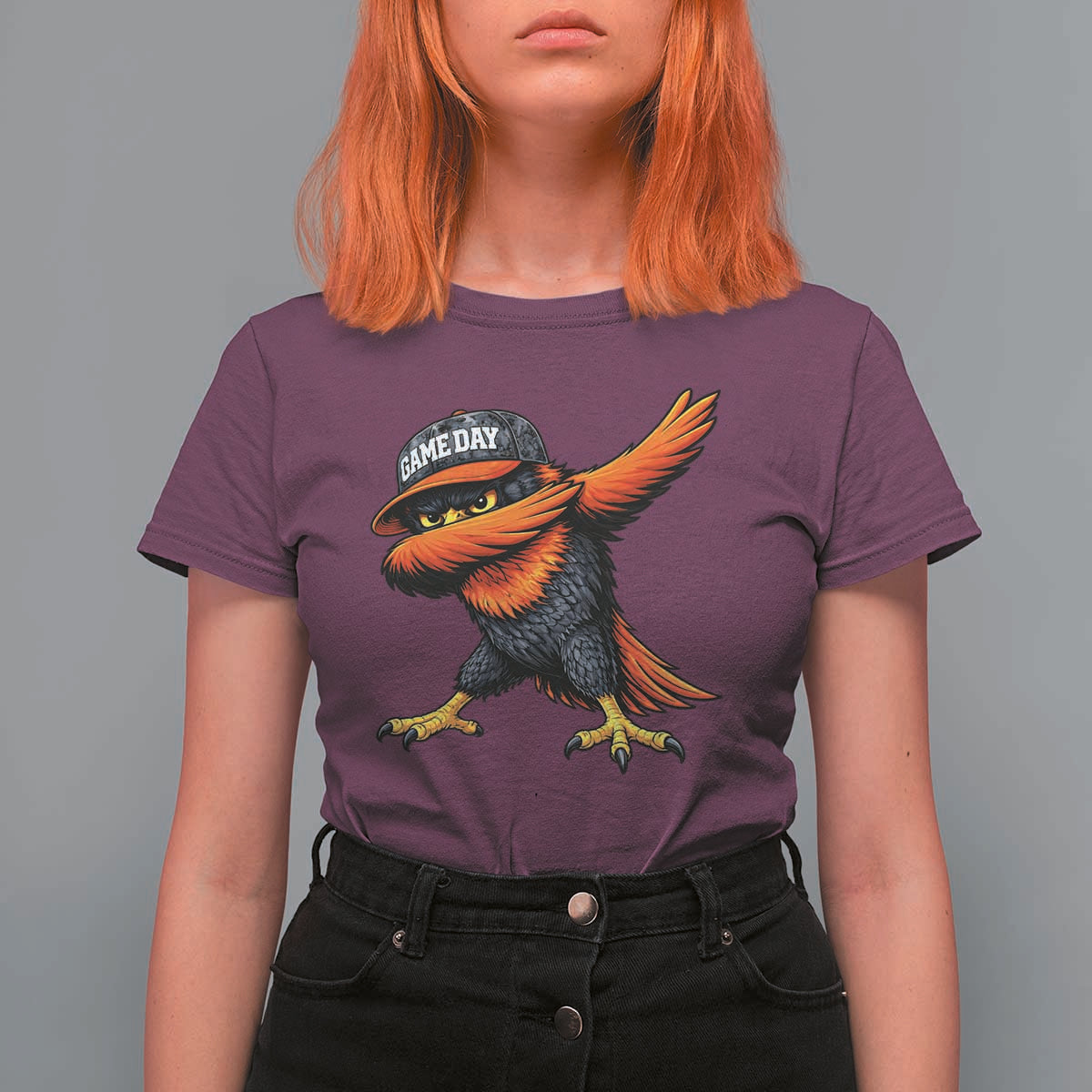 Fierce Oriole Spirit Graphic T Shirt For Women Cool Game Day Sports Fan