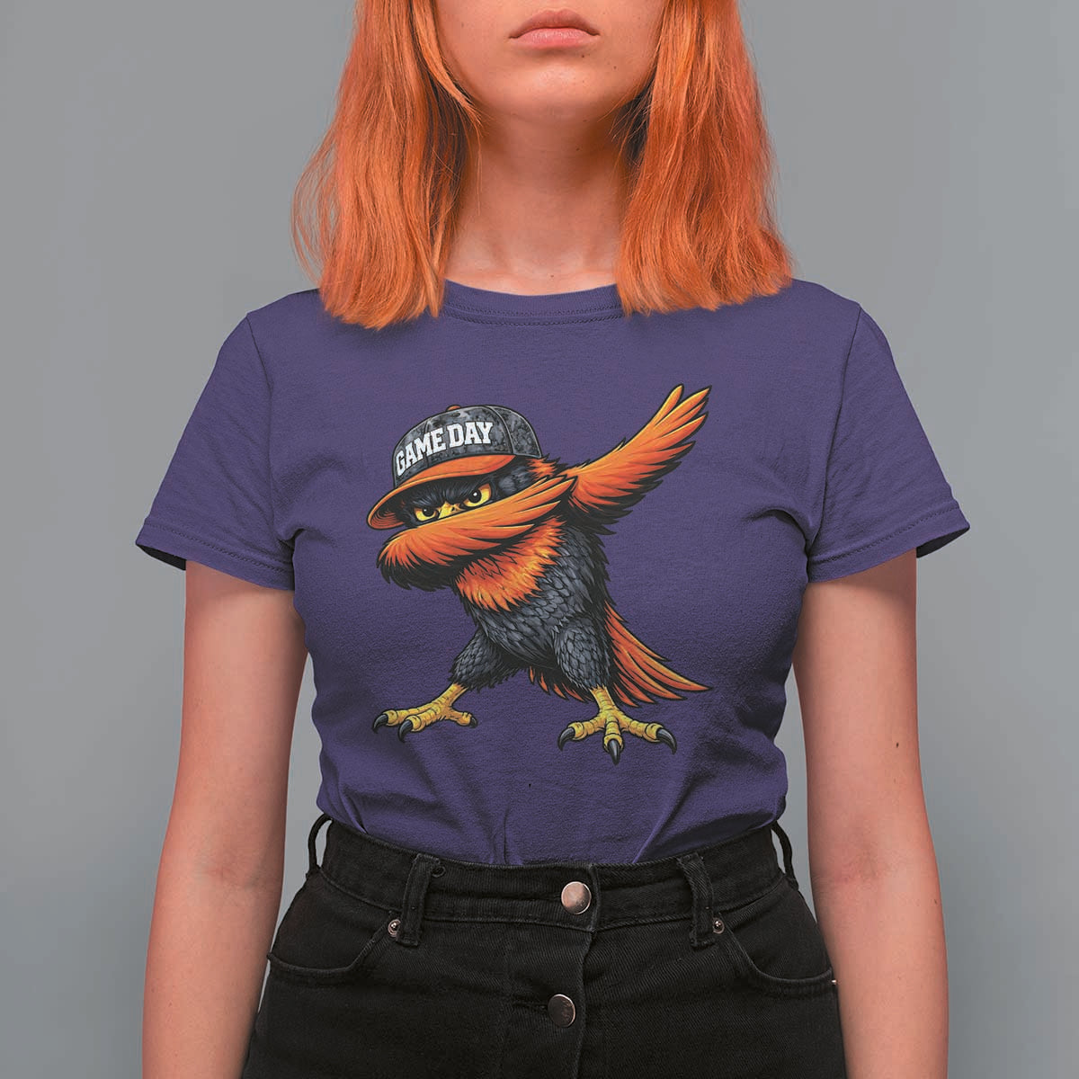 Fierce Oriole Spirit Graphic T Shirt For Women Cool Game Day Sports Fan