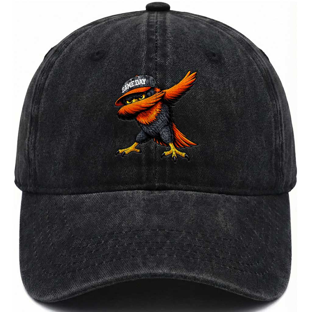 Fierce Oriole Spirit Graphic Washed Cotton Baseball Cap Cool Game Day Sports Fan