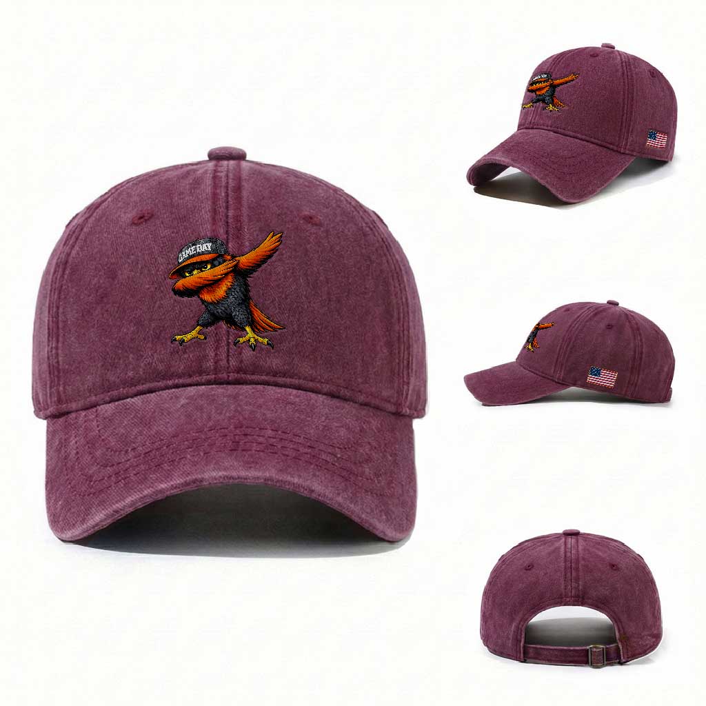 Fierce Oriole Spirit Graphic Washed Cotton Baseball Cap Cool Game Day Sports Fan