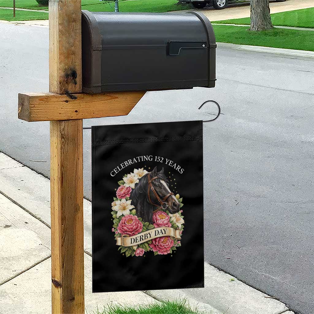 Celebrating 152 Years Derby Day Floral Garden Flag Horse Racing Pink Peony White Lily Equestrian 152nd Anniversary