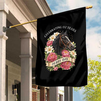 Celebrating 152 Years Derby Day Floral Garden Flag Horse Racing Pink Peony White Lily Equestrian 152nd Anniversary