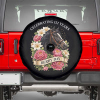 Celebrating 152 Years Derby Day Floral Spare Tire Cover Horse Racing Pink Peony White Lily Equestrian 152nd Anniversary