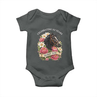 Celebrating 152 Years Derby Day Floral Baby Onesie Horse Racing Pink Peony White Lily Equestrian 152nd Anniversary