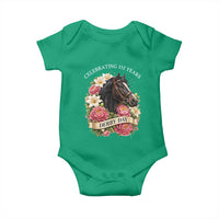 Celebrating 152 Years Derby Day Floral Baby Onesie Horse Racing Pink Peony White Lily Equestrian 152nd Anniversary