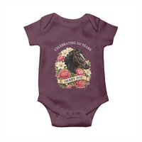Celebrating 152 Years Derby Day Floral Baby Onesie Horse Racing Pink Peony White Lily Equestrian 152nd Anniversary