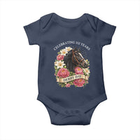 Celebrating 152 Years Derby Day Floral Baby Onesie Horse Racing Pink Peony White Lily Equestrian 152nd Anniversary