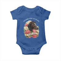 Celebrating 152 Years Derby Day Floral Baby Onesie Horse Racing Pink Peony White Lily Equestrian 152nd Anniversary