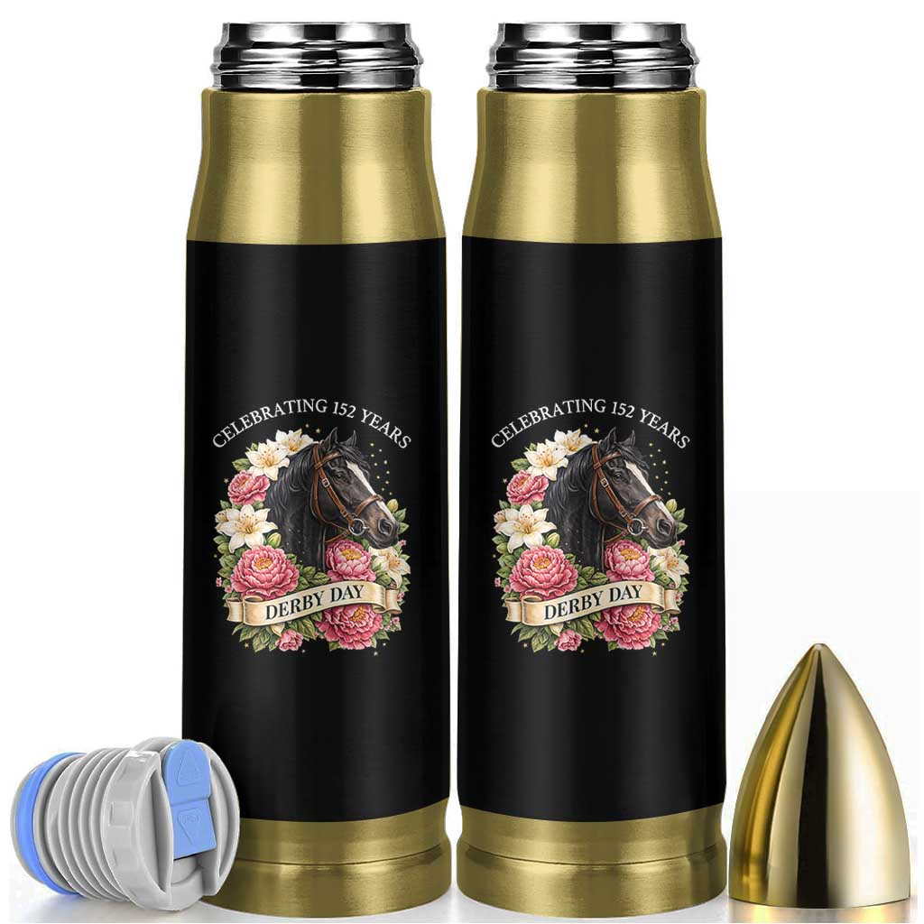 Celebrating 152 Years Derby Day Floral Bullet Tumbler Horse Racing Pink Peony White Lily Equestrian 152nd Anniversary