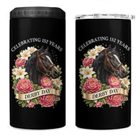 Celebrating 152 Years Derby Day Floral 4 in 1 Can Cooler Tumbler Horse Racing Pink Peony White Lily Equestrian 152nd Anniversary