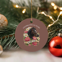 Celebrating 152 Years Derby Day Floral Ceramic Ornament Horse Racing Pink Peony White Lily Equestrian 152nd Anniversary
