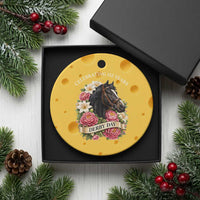 Celebrating 152 Years Derby Day Floral Ceramic Ornament Horse Racing Pink Peony White Lily Equestrian 152nd Anniversary