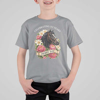 Celebrating 152 Years Derby Day Floral T Shirt For Kid Horse Racing Pink Peony White Lily Equestrian 152nd Anniversary