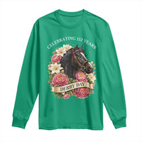 Celebrating 152 Years Derby Day Floral Long Sleeve Shirt Horse Racing Pink Peony White Lily Equestrian 152nd Anniversary