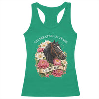 Celebrating 152 Years Derby Day Floral Racerback Tank Top Horse Racing Pink Peony White Lily Equestrian 152nd Anniversary