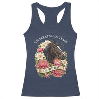 Celebrating 152 Years Derby Day Floral Racerback Tank Top Horse Racing Pink Peony White Lily Equestrian 152nd Anniversary