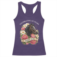 Celebrating 152 Years Derby Day Floral Racerback Tank Top Horse Racing Pink Peony White Lily Equestrian 152nd Anniversary