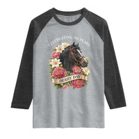 Celebrating 152 Years Derby Day Floral Raglan Shirt Horse Racing Pink Peony White Lily Equestrian 152nd Anniversary