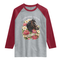 Celebrating 152 Years Derby Day Floral Raglan Shirt Horse Racing Pink Peony White Lily Equestrian 152nd Anniversary