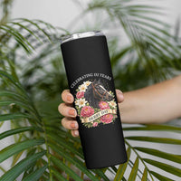 Celebrating 152 Years Derby Day Floral Skinny Tumbler Horse Racing Pink Peony White Lily Equestrian 152nd Anniversary