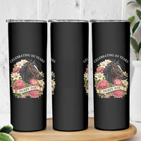 Celebrating 152 Years Derby Day Floral Skinny Tumbler Horse Racing Pink Peony White Lily Equestrian 152nd Anniversary